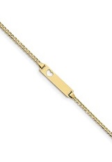 adorable tiny yellow gold curb link baby id bracelet